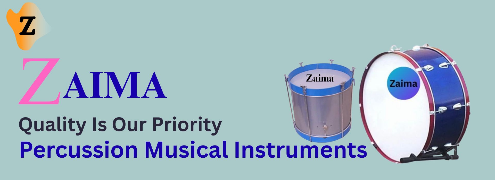 Percussion Musical Instruments school band banner a 1